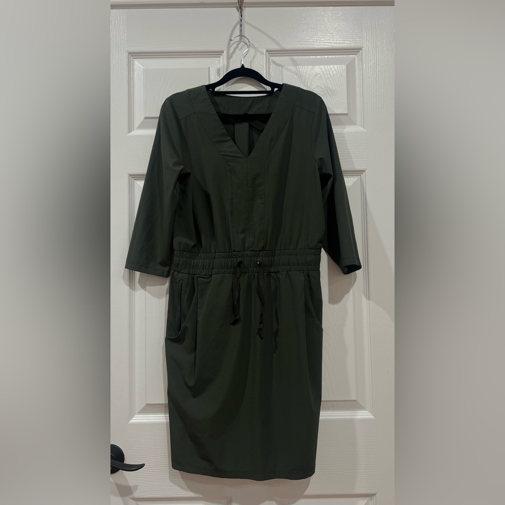 Freedom Trail by Kyodan Dark Olive Elastic Waist Dress Size P/S